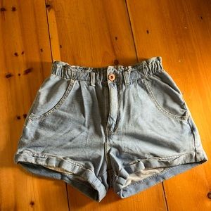 Washed Blue Small Bullhead Mom Shorts